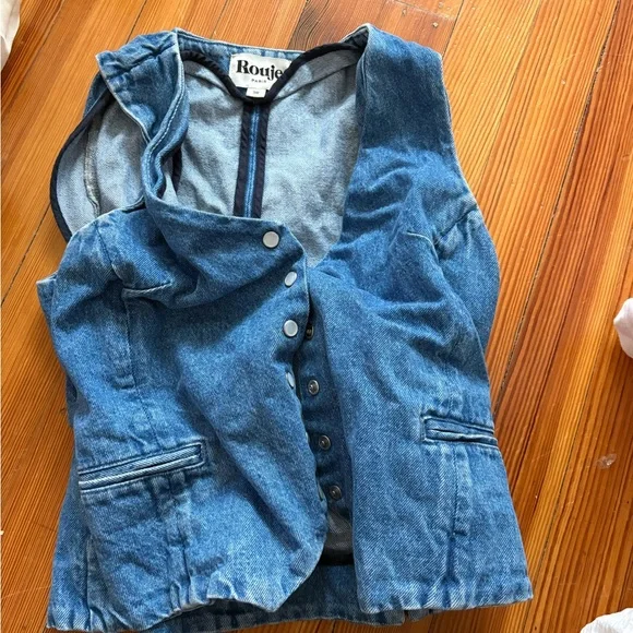 Rouje Denim Vest Top size 38 - Picture 2 of 2